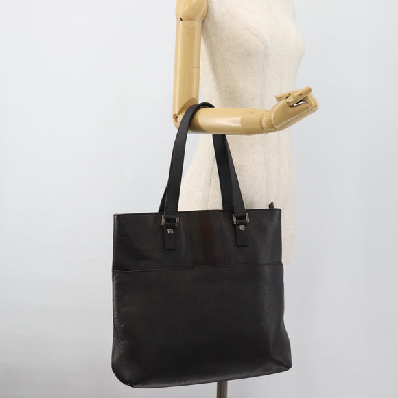 Salvatore Ferragamo Tote Bag Leather Black Silver Auth ka4781