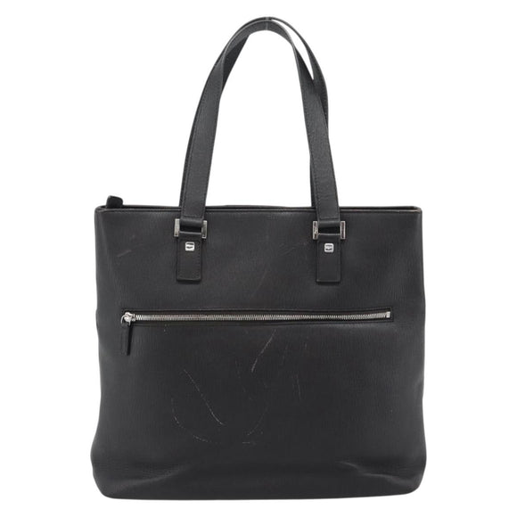 Salvatore Ferragamo Tote Bag Leather Black Silver Auth ka4781
