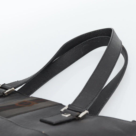 Salvatore Ferragamo Tote Bag Leather Black Silver Auth ka4781