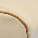 HERMES Paniered Plage MM Hand Bag Canvas Beige Silver Auth ka4782A-12