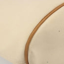 HERMES Paniered Plage MM Hand Bag Canvas Beige Silver Auth ka4782A-13