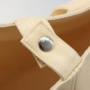 HERMES Paniered Plage MM Hand Bag Canvas Beige Silver Auth ka4782A-16
