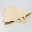 HERMES Paniered Plage MM Hand Bag Canvas Beige Silver Auth ka4782A-6