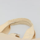 HERMES Paniered Plage MM Hand Bag Canvas Beige Silver Auth ka4782A-8