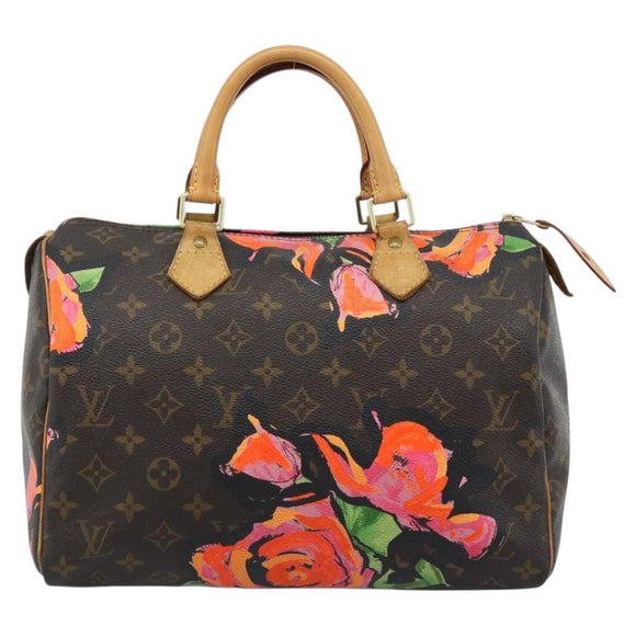 LOUIS VUITTON Monogram Rose Speedy 30 Hand Bag Orange Pink M48610 Auth ka4783SAV
