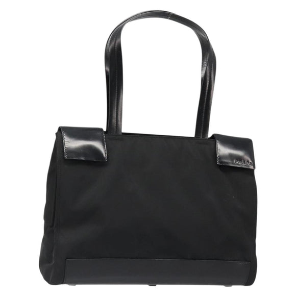 PRADA Hand Bag Nylon Black Silver Auth ka4784A