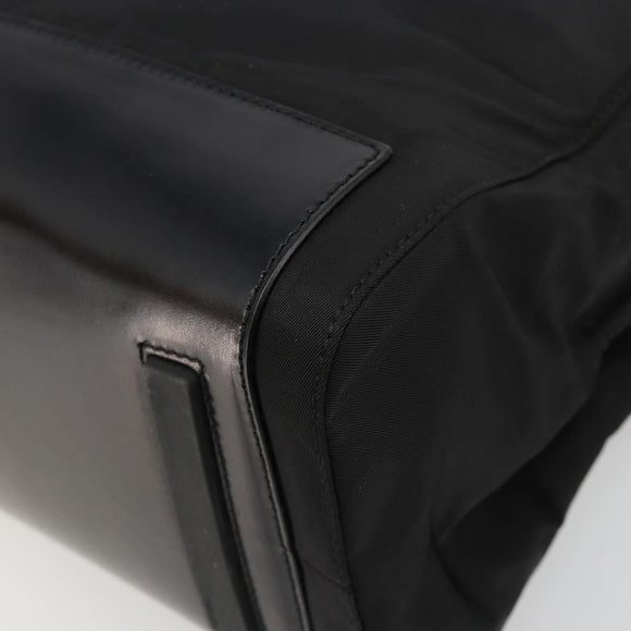 PRADA Hand Bag Nylon Black Silver Auth ka4784A