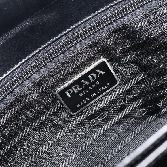 PRADA Hand Bag Nylon Black Silver Auth ka4784A