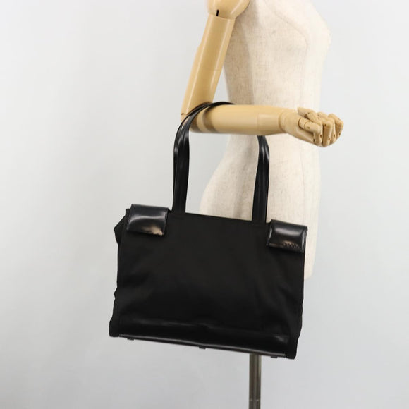 PRADA Hand Bag Nylon Black Silver Auth ka4784A