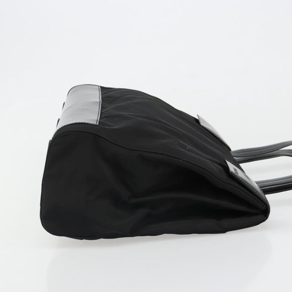 PRADA Hand Bag Nylon Black Silver Auth ka4784A