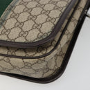 GUCCI GG Supreme Web Sherry Line Shoulder Bag PVC Beige Red 180692 Auth ka4786A-9