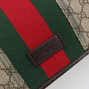GUCCI GG Supreme Web Sherry Line Shoulder Bag PVC Beige Red 180692 Auth ka4786A-18