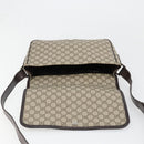 GUCCI GG Supreme Web Sherry Line Shoulder Bag PVC Beige Red 180692 Auth ka4786A-10