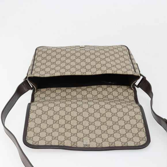 GUCCI GG Supreme Web Sherry Line Shoulder Bag PVC Beige Red 180692 Auth ka4786A