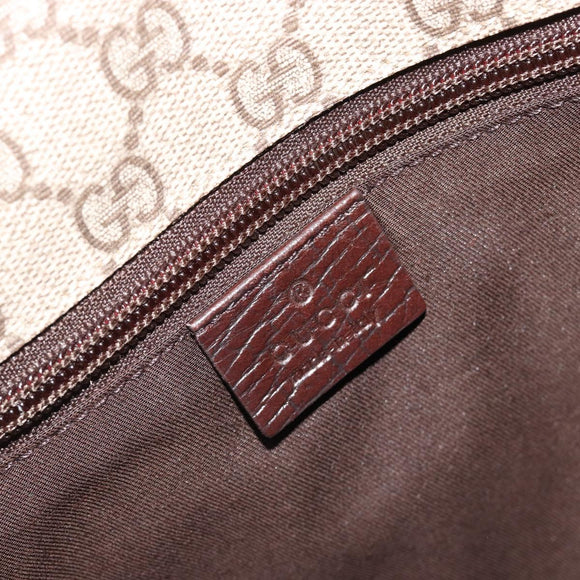GUCCI GG Supreme Web Sherry Line Shoulder Bag PVC Beige Red 180692 Auth ka4786A