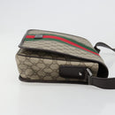 GUCCI GG Supreme Web Sherry Line Shoulder Bag PVC Beige Red 180692 Auth ka4786A-4