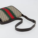GUCCI GG Supreme Web Sherry Line Shoulder Bag PVC Beige Red 180692 Auth ka4786A-8