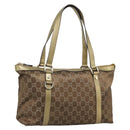 GUCCI GG Canvas Hand Bag Gold 141470 Auth ka4787-1