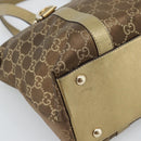 GUCCI GG Canvas Hand Bag Gold 141470 Auth ka4787-16