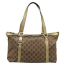 GUCCI GG Canvas Hand Bag Gold 141470 Auth ka4787-13