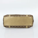 GUCCI GG Canvas Hand Bag Gold 141470 Auth ka4787-5