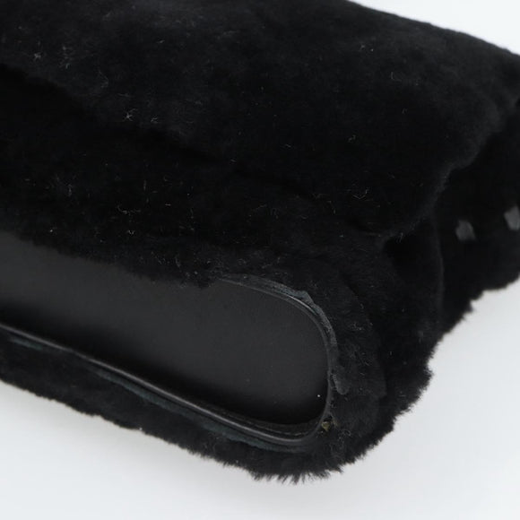 SAINT LAURENT Shoulder Bag Mouton Black Auth ka4788A