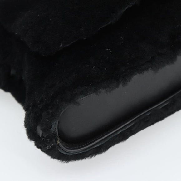 SAINT LAURENT Shoulder Bag Mouton Black Auth ka4788A