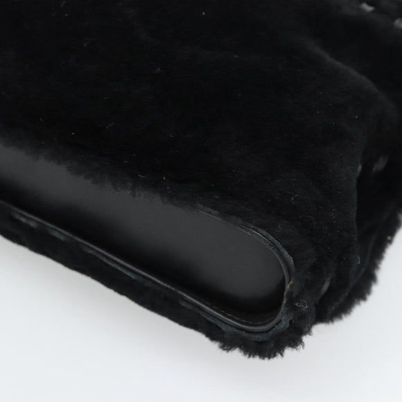 SAINT LAURENT Shoulder Bag Mouton Black Auth ka4788A