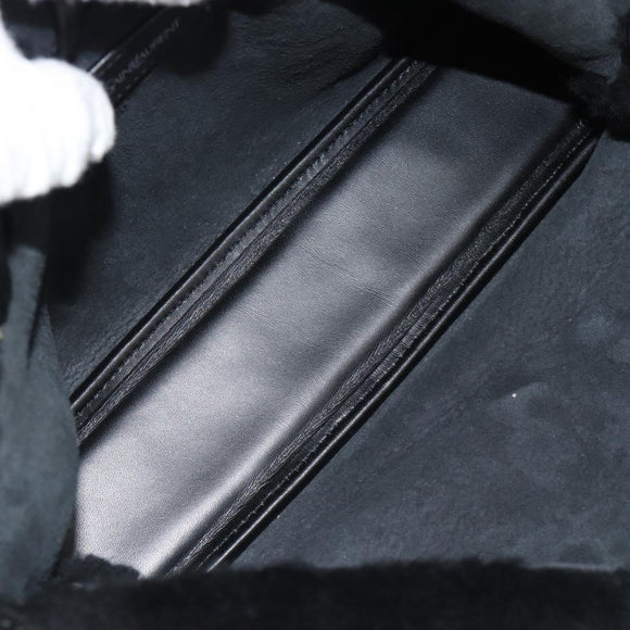 SAINT LAURENT Shoulder Bag Mouton Black Auth ka4788A