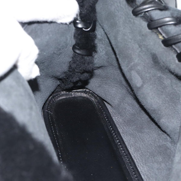 SAINT LAURENT Shoulder Bag Mouton Black Auth ka4788A