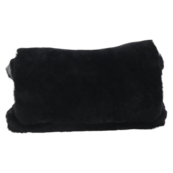 SAINT LAURENT Shoulder Bag Mouton Black Auth ka4788A