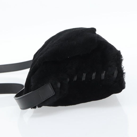 SAINT LAURENT Shoulder Bag Mouton Black Auth ka4788A