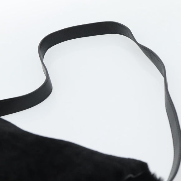 SAINT LAURENT Shoulder Bag Mouton Black Auth ka4788A