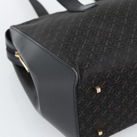 LOEWE Tote Bag Canvas Black Gold Auth ka4789