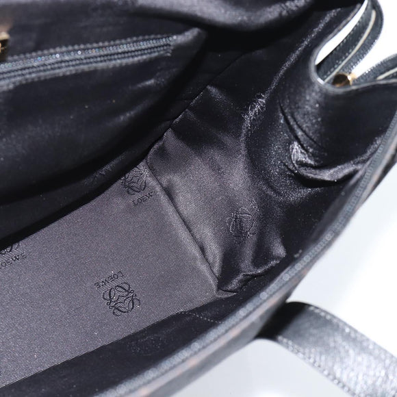 LOEWE Tote Bag Canvas Black Gold Auth ka4789