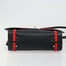 GIVENCHY Hand Bag Leather 2way Black Silver Auth ka4793A-5