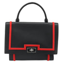 GIVENCHY Hand Bag Leather 2way Black Silver Auth ka4793A-13