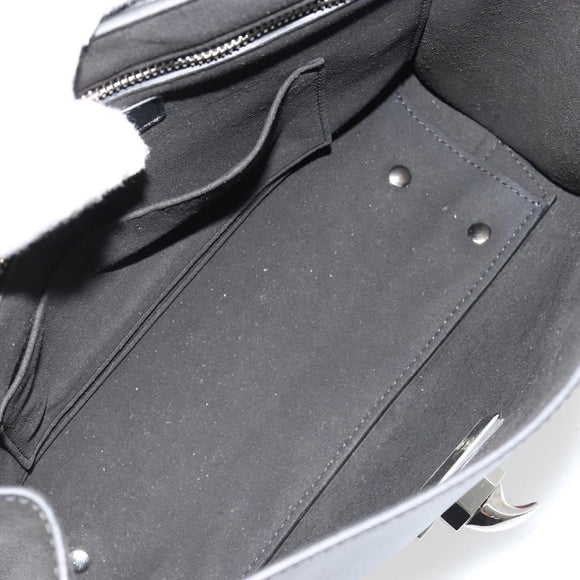 GIVENCHY Hand Bag Leather 2way Black Silver Auth ka4793A