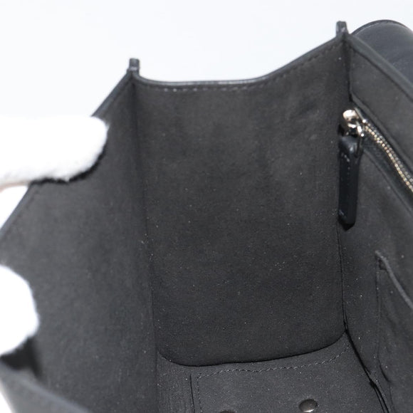 GIVENCHY Hand Bag Leather 2way Black Silver Auth ka4793A