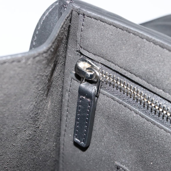 GIVENCHY Hand Bag Leather 2way Black Silver Auth ka4793A