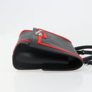 GIVENCHY Hand Bag Leather 2way Black Silver Auth ka4793A-3