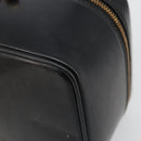 GUCCI Vanity Hand Bag Leather Black Gold 032 1956 0150 Auth ka4794-14