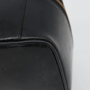 GUCCI Vanity Hand Bag Leather Black Gold 032 1956 0150 Auth ka4794-16