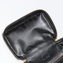 GUCCI Vanity Hand Bag Leather Black Gold 032 1956 0150 Auth ka4794-10