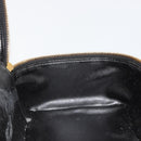 GUCCI Vanity Hand Bag Leather Black Gold 032 1956 0150 Auth ka4794-18