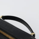 GUCCI Vanity Hand Bag Leather Black Gold 032 1956 0150 Auth ka4794-8