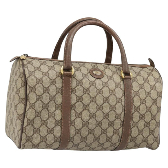GUCCI GG Supreme Hand Bag PVC Beige Gold 002 39 6842 Auth ka4795