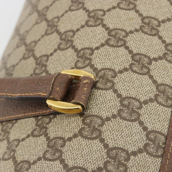 GUCCI GG Supreme Hand Bag PVC Beige Gold 002 39 6842 Auth ka4795
