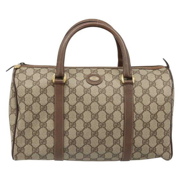 GUCCI GG Supreme Hand Bag PVC Beige Gold 002 39 6842 Auth ka4795