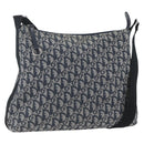 Christian Dior Trotter Canvas Shoulder Bag Navy Silver Auth ka480-1